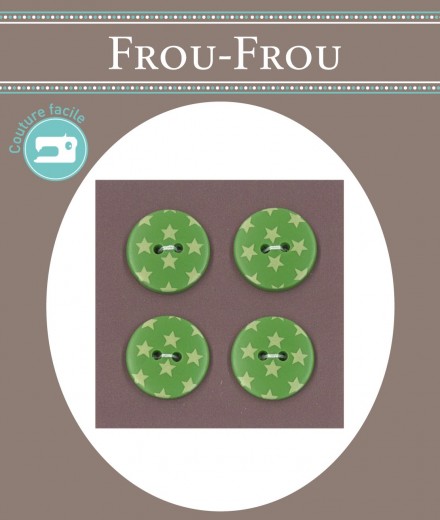 BLISTER 4 BOTONES ESTRELLAS 18MM VERDE (min. 3 u.)